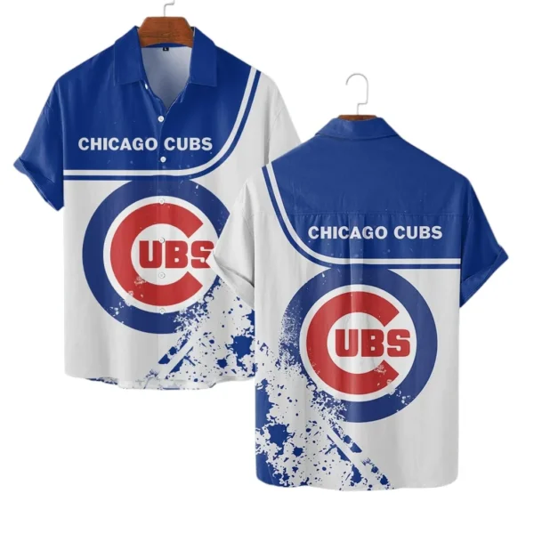 Chicago Cubs Bold Logo Splash Aloha Hawaiian Shirt for Men And Women
