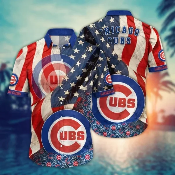 Chicago Cubs Stars and Stripes Aloha Hawaiian Shirt for Men And Women