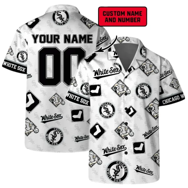 Chicago White Sox Personalized Name And Number Aloha Hawaiian Shirt for Men And Women