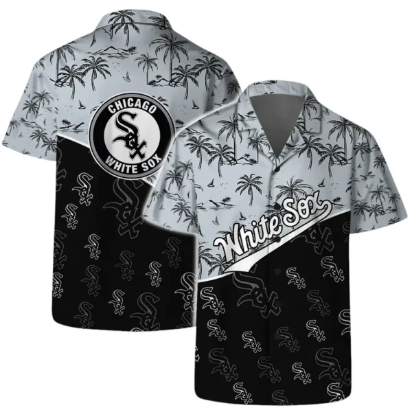 Chicago White Sox Team Logo Palm Leaf Pattern Aloha Hawaiian Shirt for Men And Women