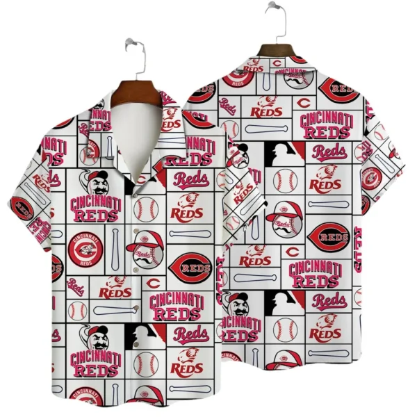 Cincinnati Reds Baseball Icons Aloha Hawaiian Shirt for Men And Women