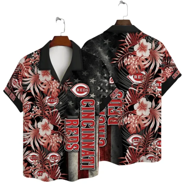 Cincinnati Reds Patriotic Floral Aloha Hawaiian Shirt for Men And Women