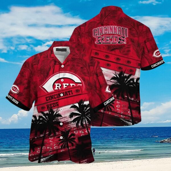 Cincinnati Reds Sunset Palms Aloha Hawaiian Shirt for Men And Women