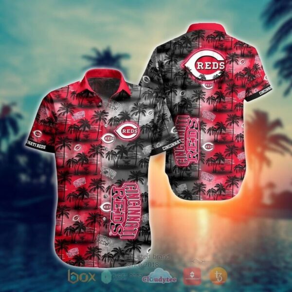 Cincinnati Reds Sunset Grid Aloha Hawaiian Shirt for Men And Women