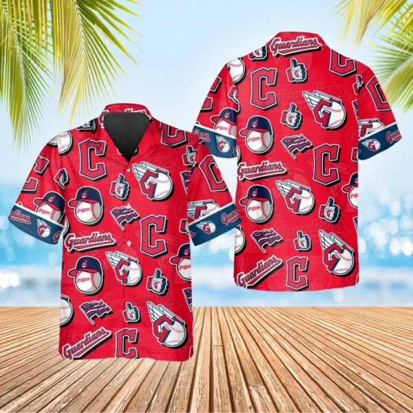 Cleveland Guardians Logo Mania Aloha Hawaiian Shirt for Men And Women