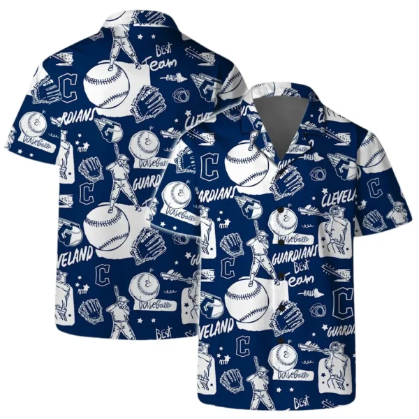 Cleveland Guardians Tropical Monochrome Aloha Hawaiian Shirt for Men And Women