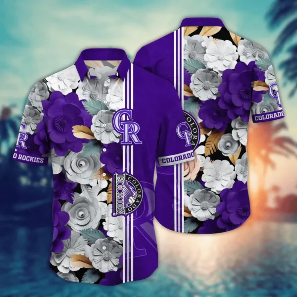 Colorado Rockies Autumn Bloom Aloha Hawaiian Shirt for Men And Women