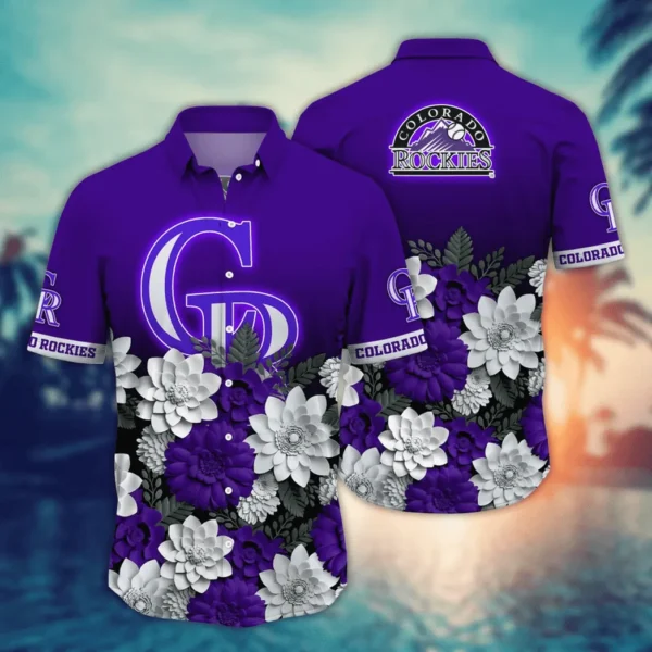 Colorado Rockies Dahlia Elegance Aloha Hawaiian Shirt for Men And Women