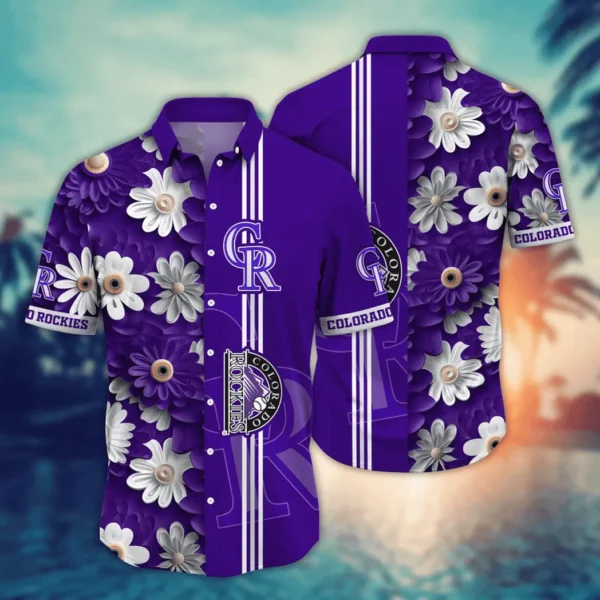 Colorado Rockies Daisy Bloom Aloha Hawaiian Shirt for Men And Women