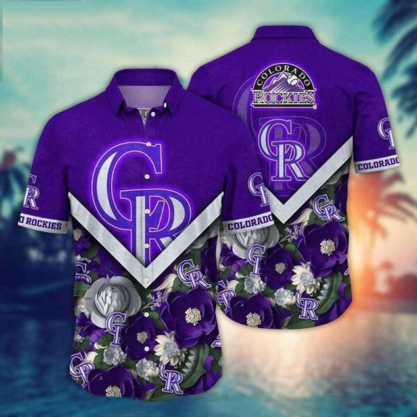 Colorado Rockies Floral Elegance Aloha Hawaiian Shirt for Men And Women