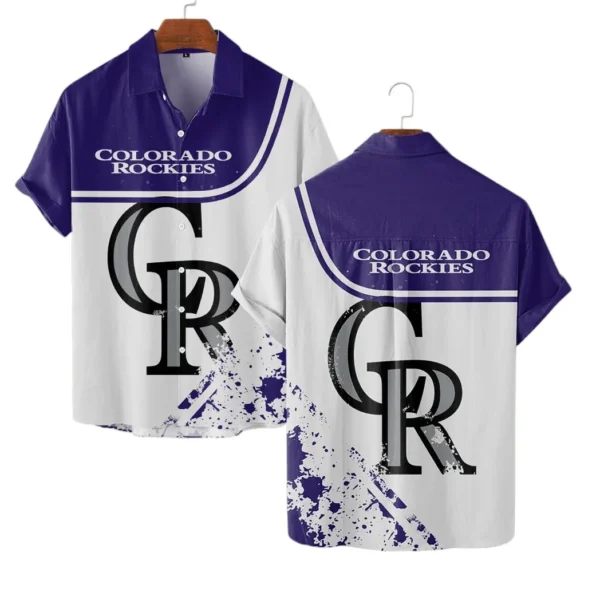 Colorado Rockies Minimalist Splash Aloha Hawaiian Shirt for Men And Women