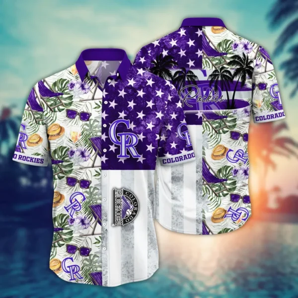 Colorado Rockies Stars and Tropics Aloha Hawaiian Shirt for Men And Women