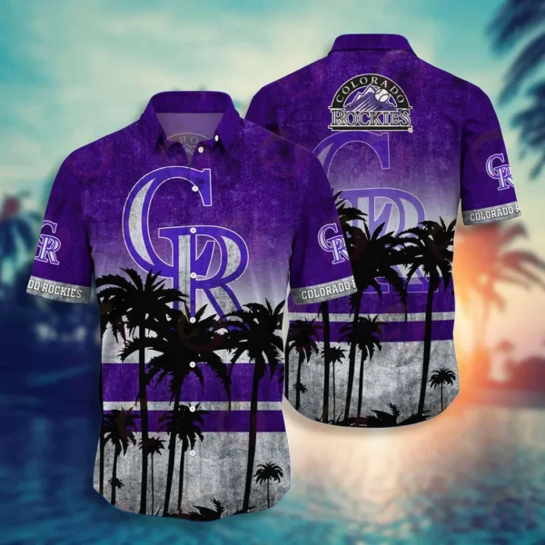 Colorado Rockies Sunset Palm Aloha Hawaiian Shirt for Men And Women