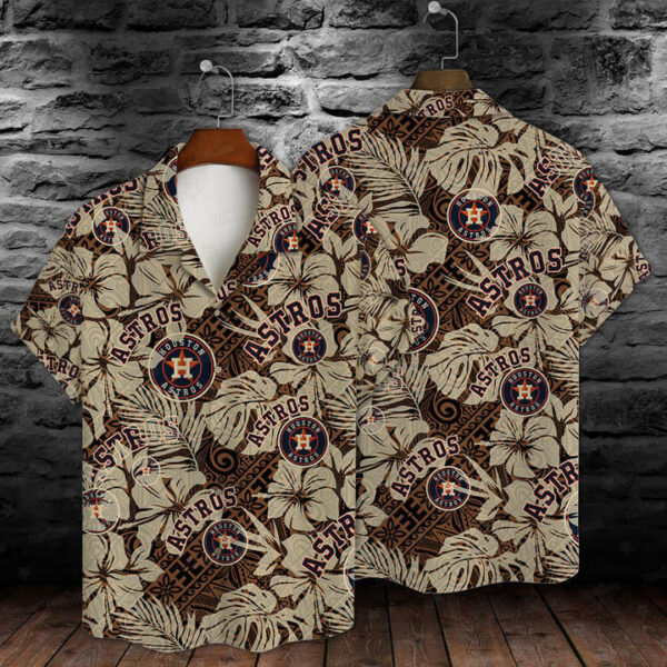 Houston Astros Tribal Leaf Aloha Hawaiian Shirt for Men And Women