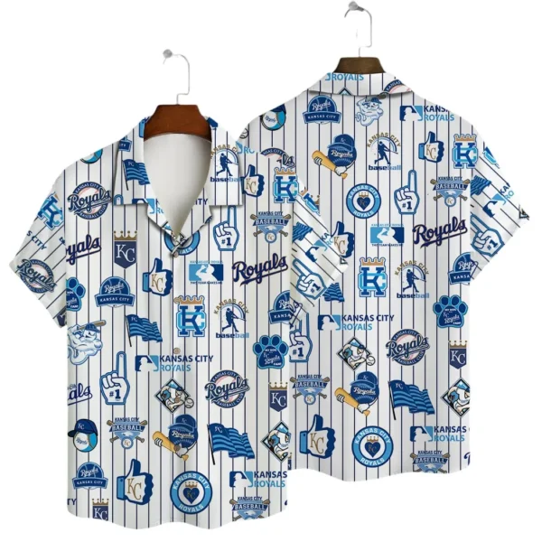 Kansas City Royals Classic Baseball Icons Aloha Hawaiian Shirt for Men And Women