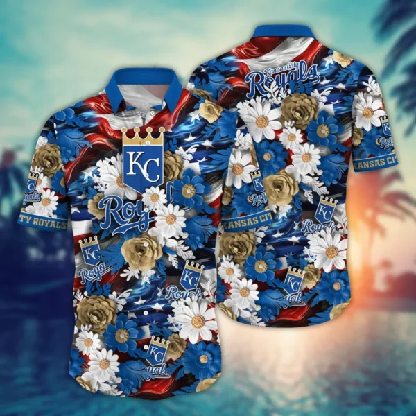 Kansas City Royals Patriotic Floral Aloha Hawaiian Shirt for Men And Women