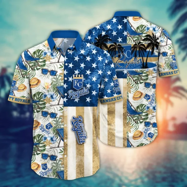 Kansas City Royals StarsAnd Stripes Beach Aloha Hawaiian Shirt for Men And Women