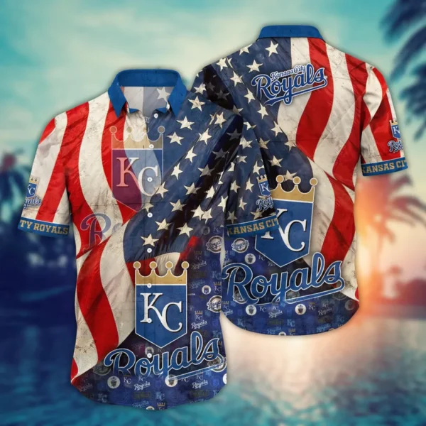 Kansas City Royals StarsAnd Stripes Aloha Hawaiian Shirt for Men And Women