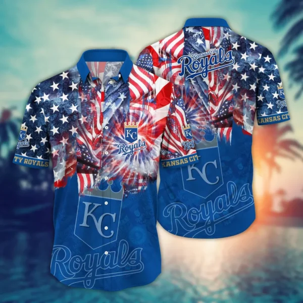 Kansas City Royals StarsAnd Stripes Fireworks Aloha Hawaiian Shirt for Men And Women