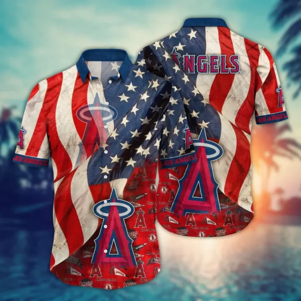 Los Angeles Angels Patriotic Pride Aloha Hawaiian Shirt for Men And Women