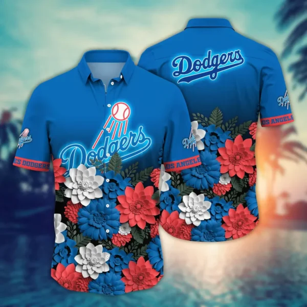 Los Angeles Dodgers Bold Floral Aloha Hawaiian Shirt for Men And Women