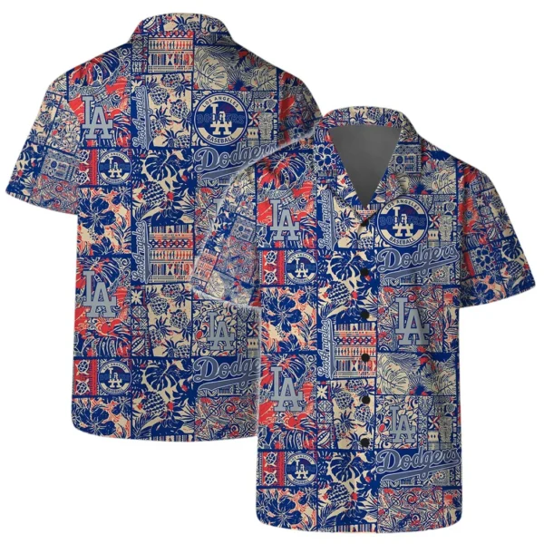 Los Angeles Dodgers Retro Patchwork Aloha Hawaiian Shirt for Men And Women
