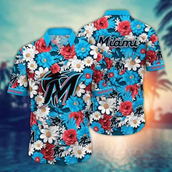 Miami Marlins Floral Paradise Aloha Hawaiian Shirt for Men And Women