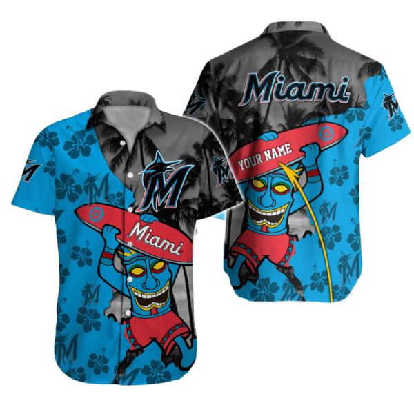 Miami Marlins Tiki Surf Aloha Hawaiian Shirt for Men And Women