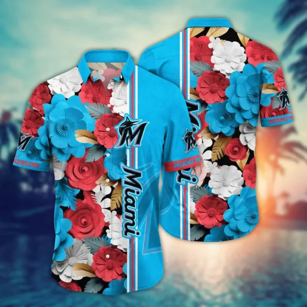 Miami Marlins Vintage Bloom Aloha Hawaiian Shirt for Men And Women