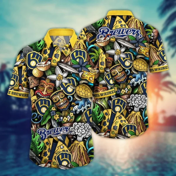 Milwaukee Brewers Island Adventure Aloha Hawaiian Shirt for Men And Women