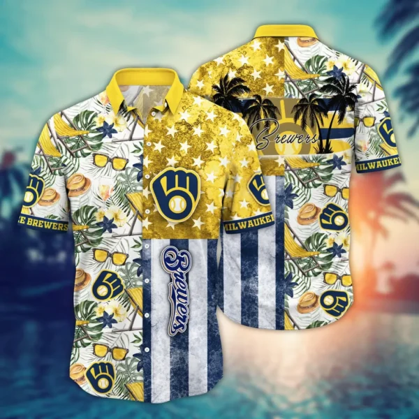 Milwaukee Brewers Tropical Patchwork Aloha Hawaiian Shirt for Men And Women