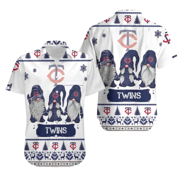 Minnesota Twins Holiday Gnome Aloha Hawaiian Shirt for Men And Women