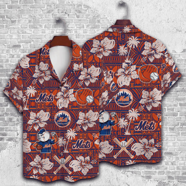 New York Mets Freedom Vibes Aloha Hawaiian Shirt for Men And Women