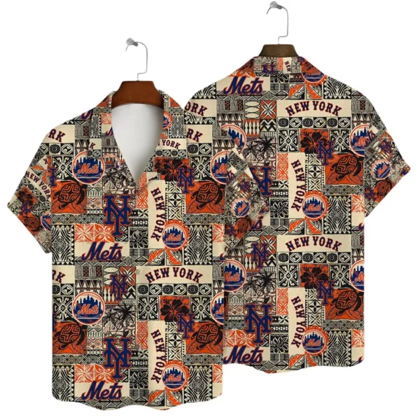 New York Mets Seaside Escape Aloha Hawaiian Shirt for Men And Women