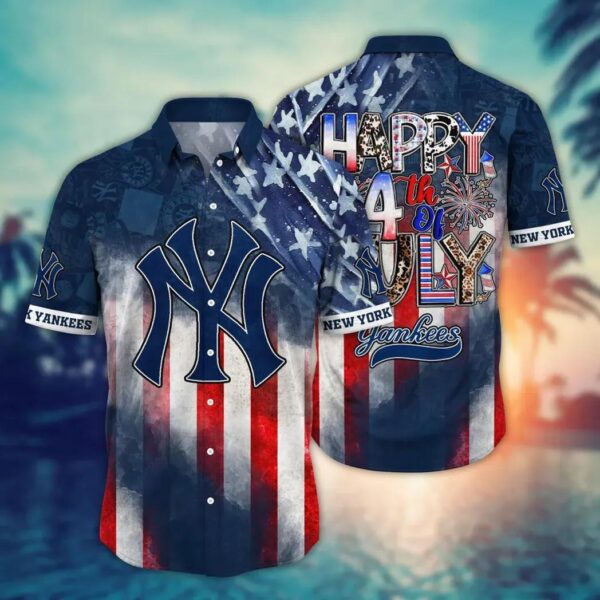New York Yankees 4TH of July Aloha Hawaiian Shirt for Men And Women