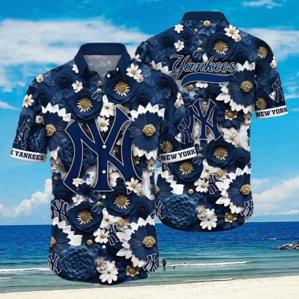 New York Yankees Floral Paradise Aloha Hawaiian Shirt for Men And Women