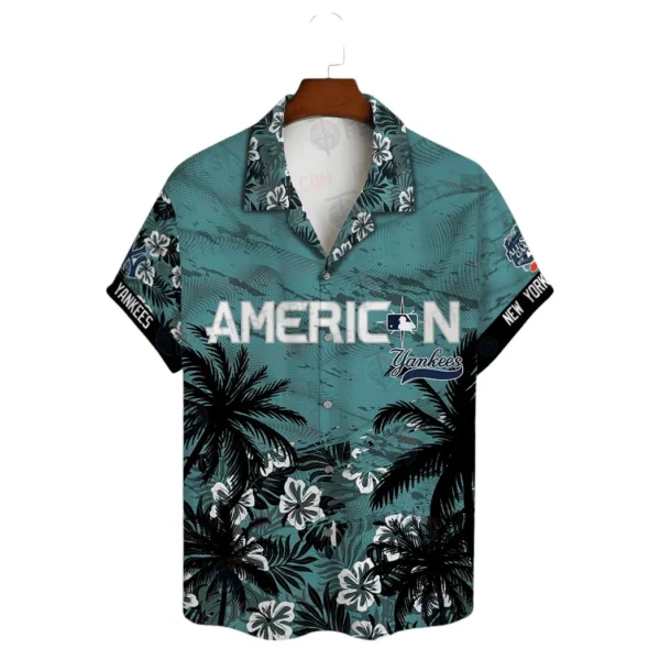 New York Yankees Teal Tropics Aloha Hawaiian Shirt for Men And Women