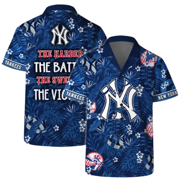 New York Yankees The Harder The Victory Aloha Hawaiian Shirt for Men And Women