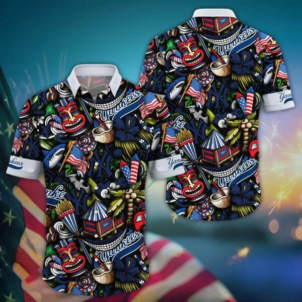 New York Yankees Tiki Paradise Aloha Hawaiian Shirt for Men And Women