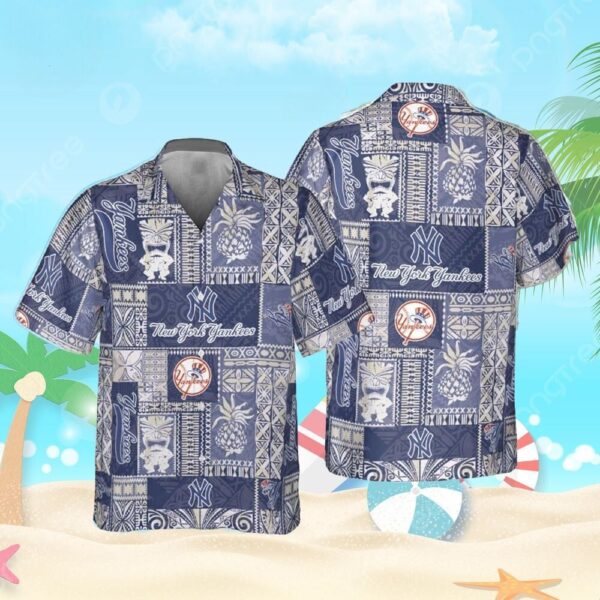New York Yankees Tiki Patch Aloha Hawaiian Shirt for Men And Women