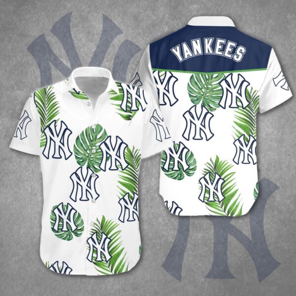 New York Yankees Tropical Breeze White Aloha Hawaiian Shirt for Men And Women