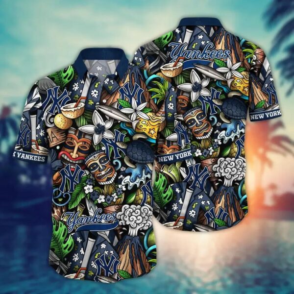 New York Yankees Tropical Totem Aloha Hawaiian Shirt for Men And Women