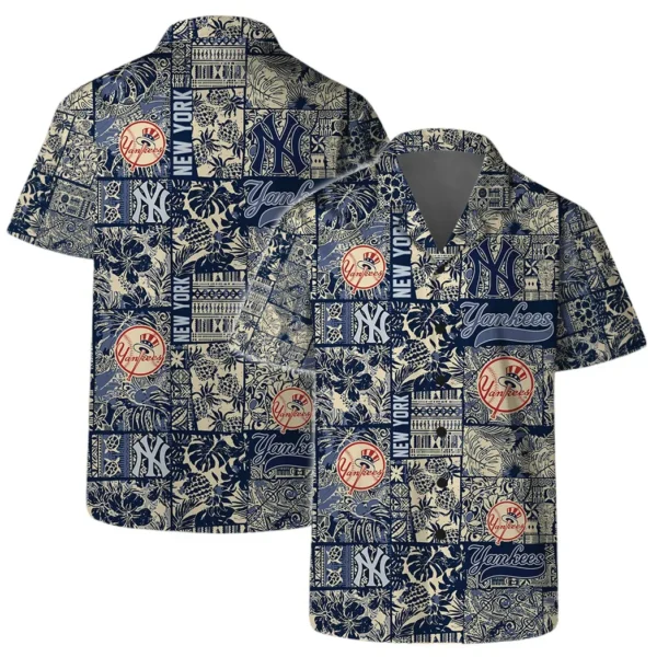 New York Yankees Vintage Patchwork Aloha Hawaiian Shirt for Men And Women