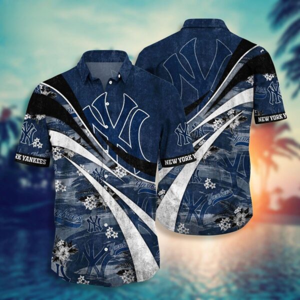 New York Yankees Wave Motion Aloha Hawaiian Shirt for Men And Women