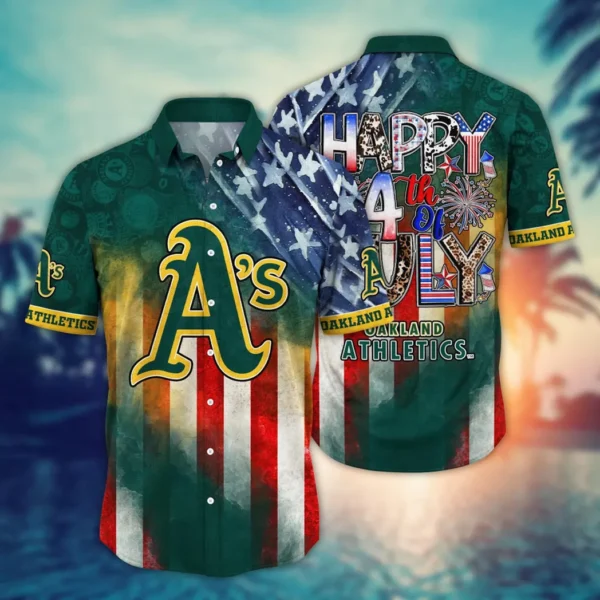 Oakland Athletics 4th of July Aloha Hawaiian Shirt for Men And Women