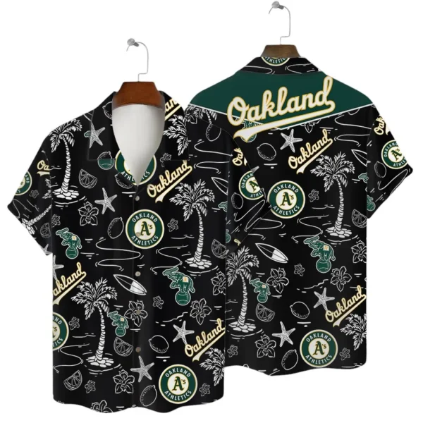 Oakland Athletics Black Tropic Aloha Hawaiian Shirt for Men And Women