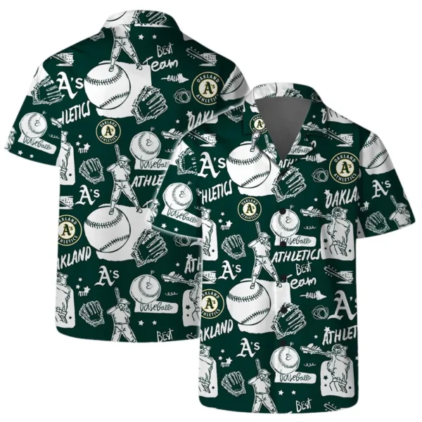 Oakland Athletics Baseball Fever Aloha Hawaiian Shirt for Men And Women