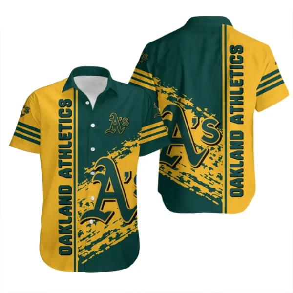 Oakland Athletics Bold Stripes Aloha Hawaiian Shirt for Men And Women