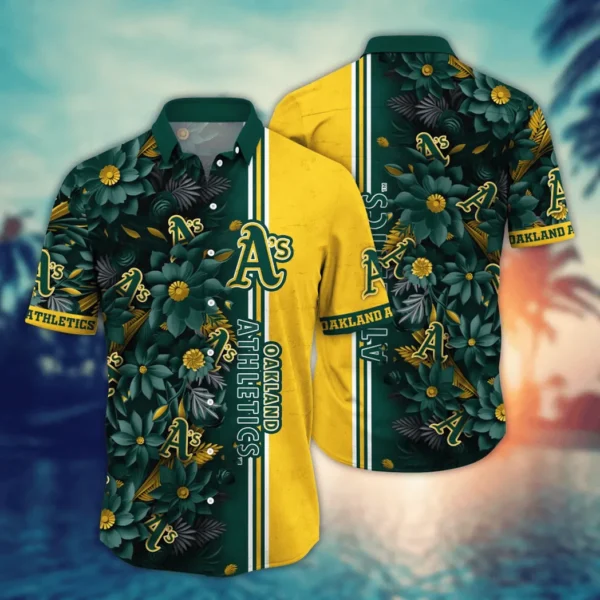 Oakland Athletics Golden Split Aloha Hawaiian Shirt for Men And Women