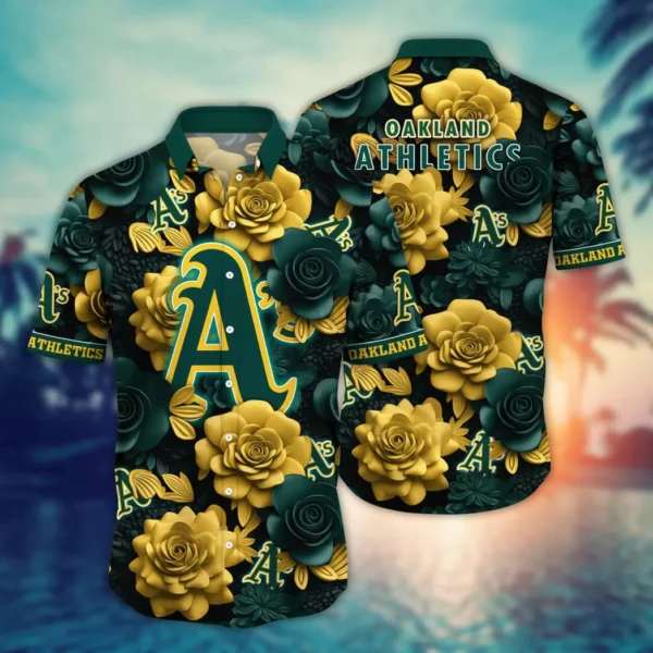 Oakland Athletics Golden Rose Aloha Hawaiian Shirt for Men And Women